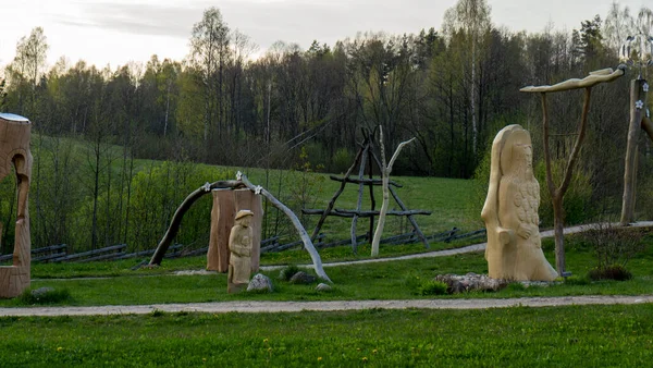 Christ King Hill Sculpture Park Aglona Lettonia Bellissimo Parco Naturale — Foto Stock