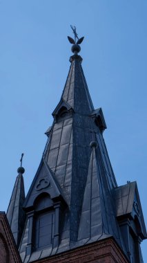 Letonya, Rezekne 'deki İsa' nın Katolik Kilisesi Katedrali. Güneşli Bahar Günü