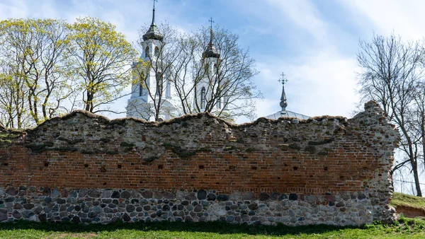 Ludza Medieval Castle Ruins on a Hill Between Big Ludza Lake and Small Ludza Lake and the Roman Catholic Church