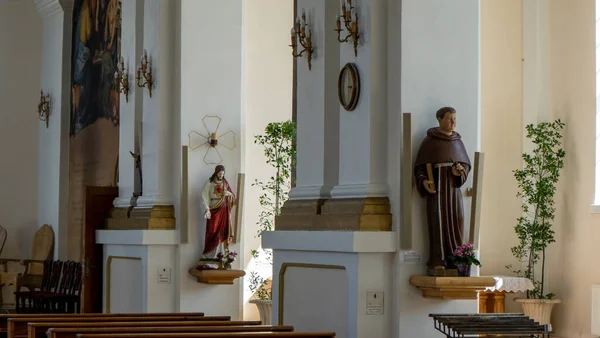 Igreja Católica Romana Ludza Letônia Deatail Interior Uma Igreja Velha — Fotografia de Stock