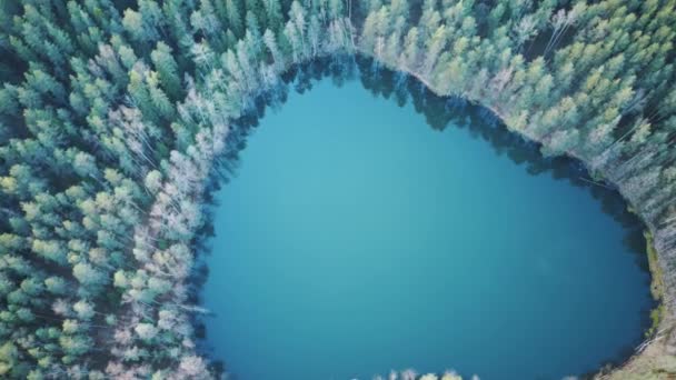 Vista Aérea Del Lago Del Diablo Velnezers Cortoks Chortock Lake — Vídeos de Stock