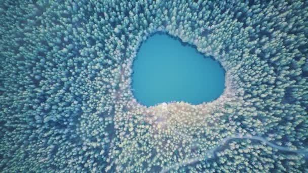 Vista Aérea Del Lago Del Diablo Velnezers Cortoks Chortock Lake — Vídeos de Stock