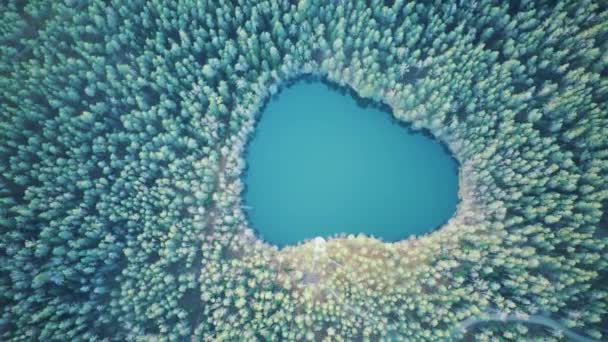 Aerial View Devil Lake Velnezers Cortoks Chortock Lake Transparent Velnezers — Stock Video