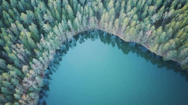 Aerial View Devil Lake Velnezers Cortoks Chortock Lake Transparent Velnezers — Stock Video