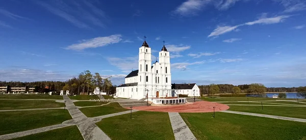 Majestosa Catedral Aglona Letônia Basílica Igreja Chatólica Branca Dos Centros — Fotografia de Stock