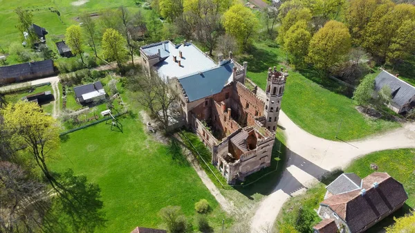 Foto Aerea Del Castello Odzienas Distrutto Lettonia Europa Una Bella — Foto Stock