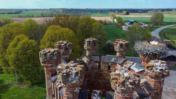 Foto Aerea Del Castello Odzienas Distrutto Lettonia Europa Una Bella — Foto Stock