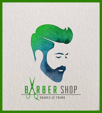 Adamın kafasını yaratıcı suluboya logo