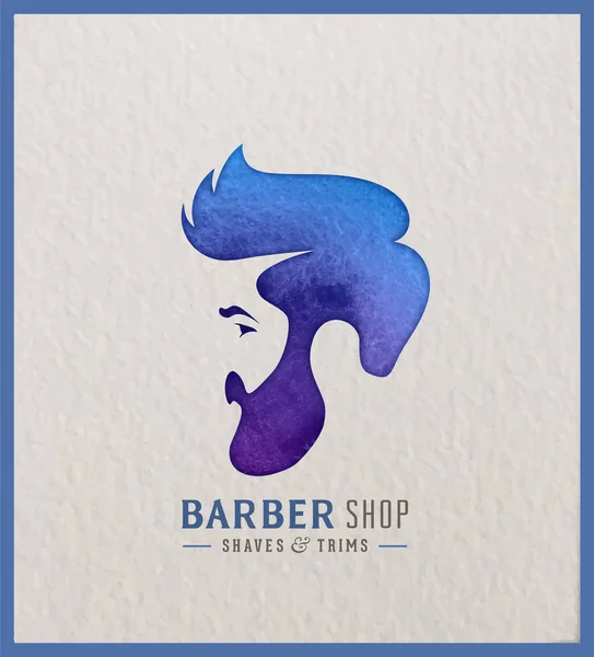 Logotipo de acuarela creativa de la cabeza del hombre — Vector de stock