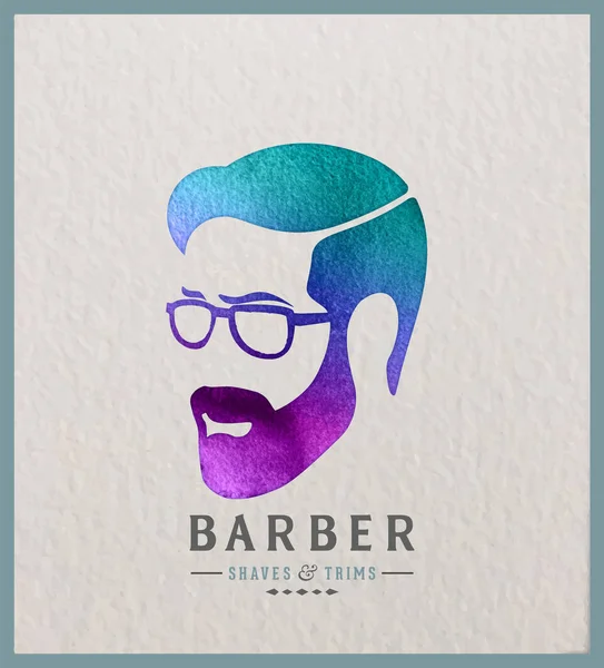 Logotipo de acuarela creativa de la cabeza del hombre — Vector de stock