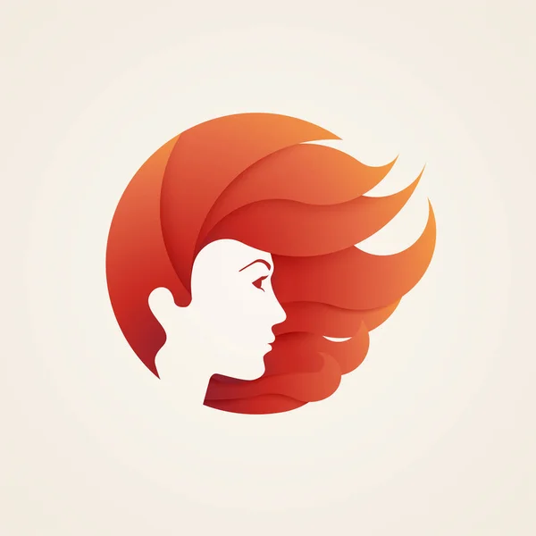 Stylizes woman's head with hair — Stock Vector