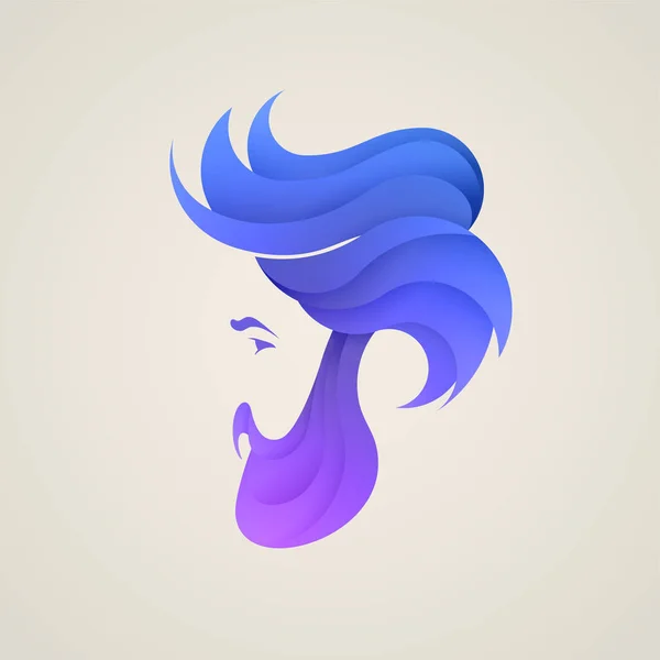 Estiliza la cabeza del hombre con el logotipo del pelo — Vector de stock