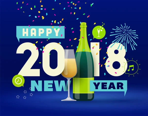 快乐新的一年 2018 — 图库矢量图片