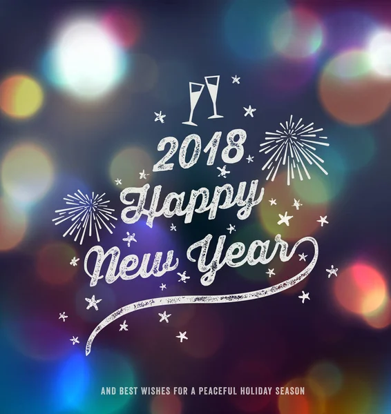 快乐新的一年，手写字体 — 图库矢量图片