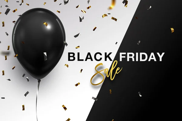 Bannière de ballon Black Friday — Image vectorielle