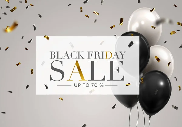 Black Friday Balão Banner — Vetor de Stock