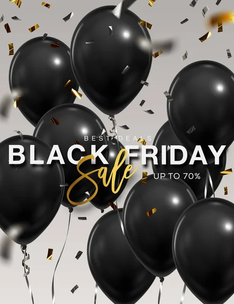 Baner balonowy Black Friday — Wektor stockowy