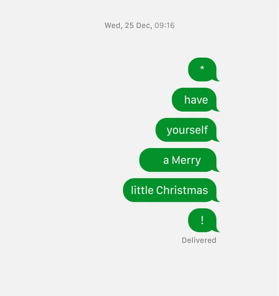 Grußkarten Sms Konzept Botschaften Form Von Weihnachtsbäumen Vektorillustration — Stockvektor