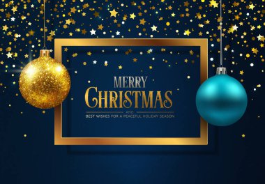 Mavi ve Altın Noel süsleri. 