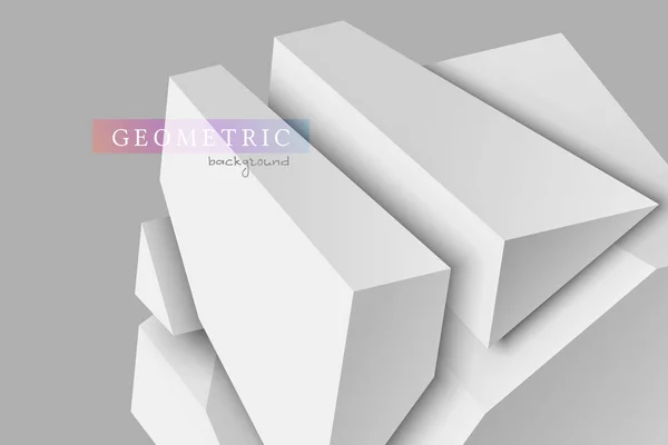 3D Geometric Divided Cube sfondo — Vettoriale Stock