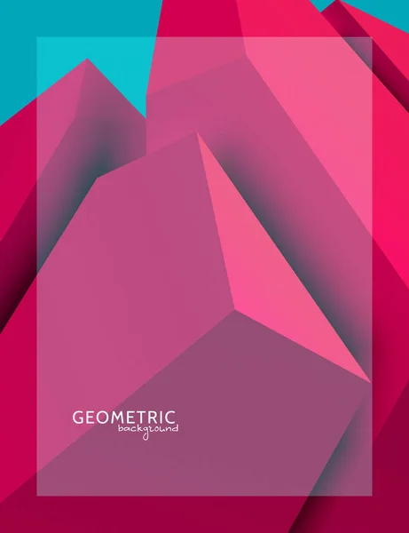 3D Geometric Divided Cube sfondo — Vettoriale Stock
