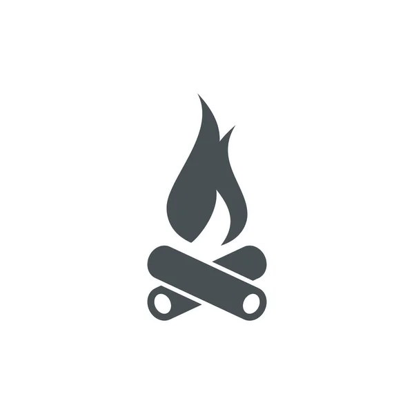 Campfire Icons Solid Vector Illustration — Stock Vector