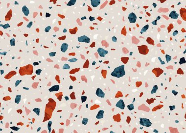 Terrazzo vektörsüz desen. Doğal taş dokusu, litreler, granit, çimento, klasik İtalyan tarzı..