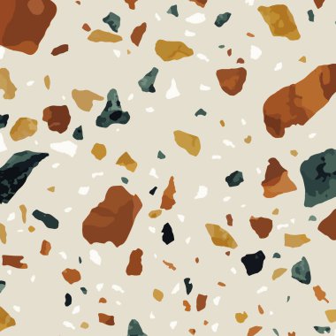 Terrazzo vektörsüz desen. Doğal taş dokusu, litreler, granit, çimento, klasik İtalyan tarzı..
