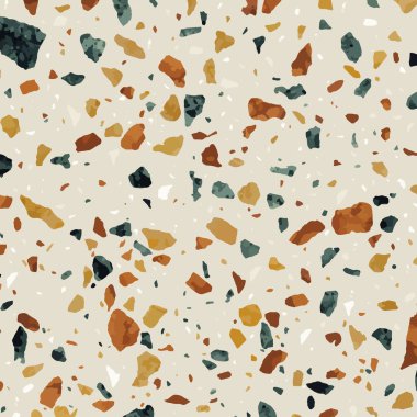 Terrazzo vektörsüz desen. Doğal taş dokusu, litreler, granit, çimento, klasik İtalyan tarzı..