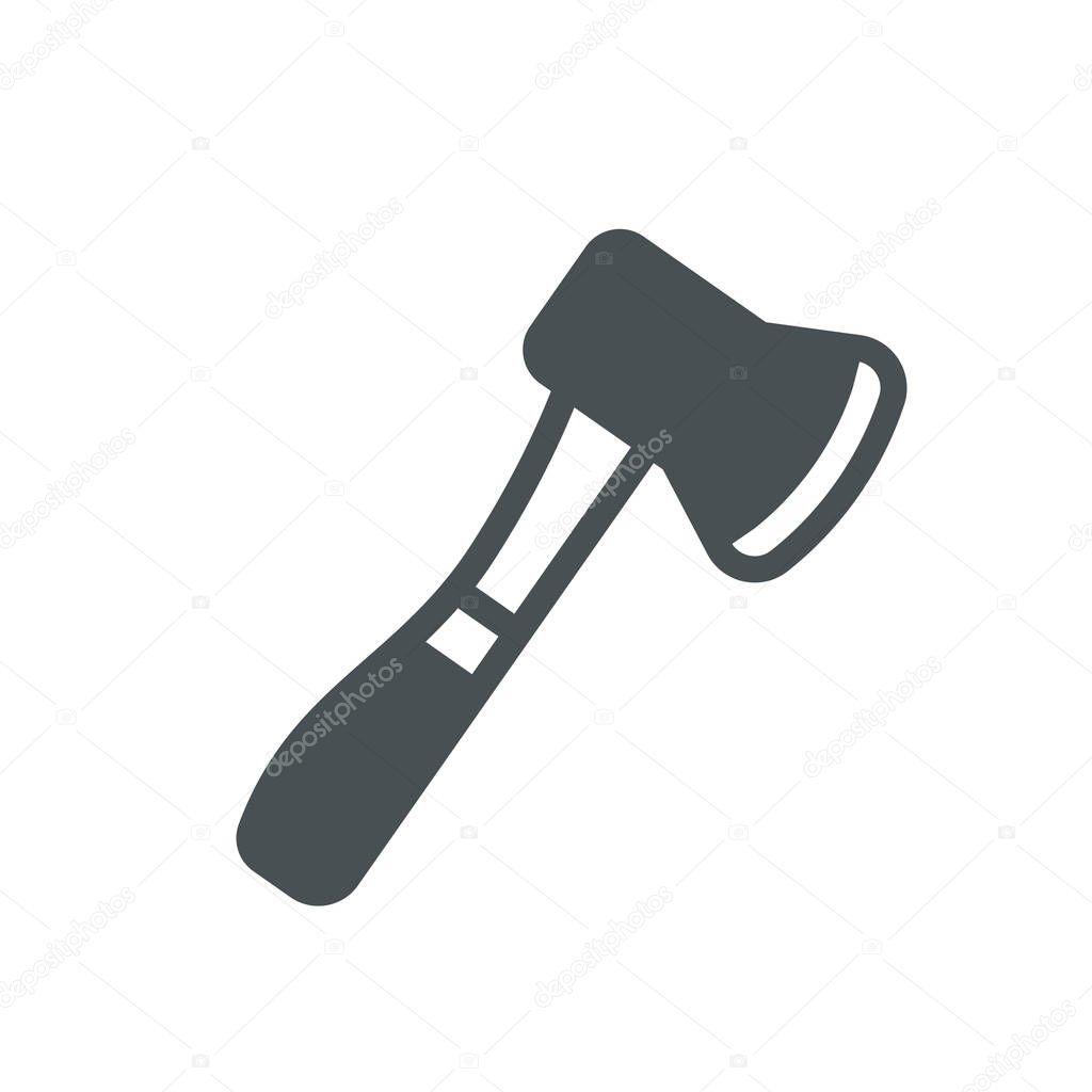 Hatchet icon, solid and line deseign. Vector illustration. 