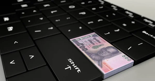 Thailanda 500 Buton de baie pe tastatura laptop . — Fotografie, imagine de stoc