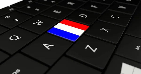 Francia tasto bandiera sulla tastiera del computer portatile . — Foto Stock