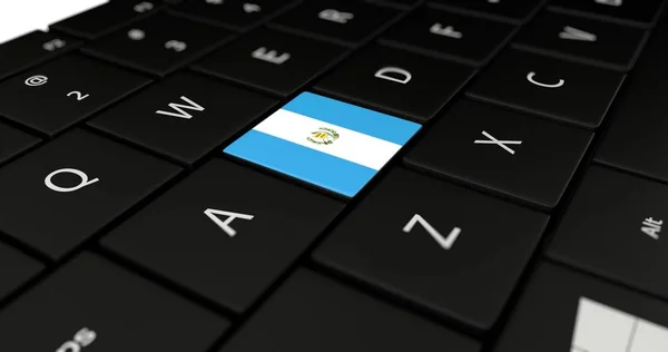 Guatemala flag button on laptop keyboard. — Stock Photo, Image