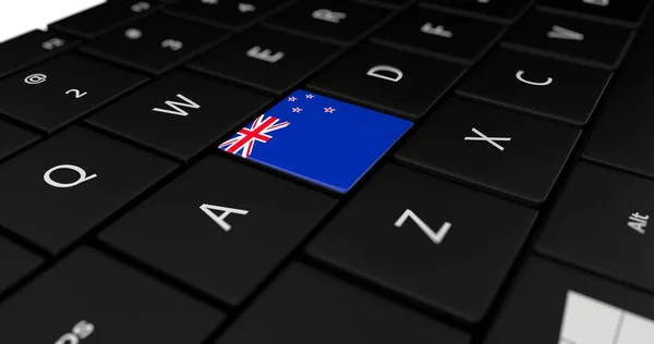 New Zealands flaggknapp på tastatur . – stockfoto