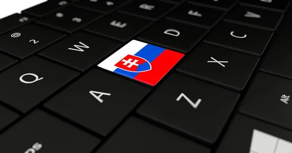 Slovakia flag button on laptop keyboard. — Stock Photo, Image