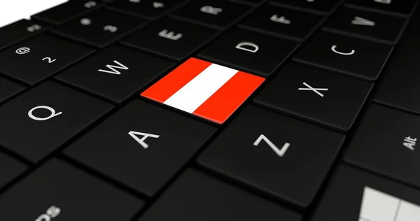 Áustria bandeira botão no teclado laptop — Fotografia de Stock