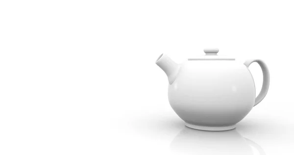 Prázdné bílé čajové konvice — Stock fotografie