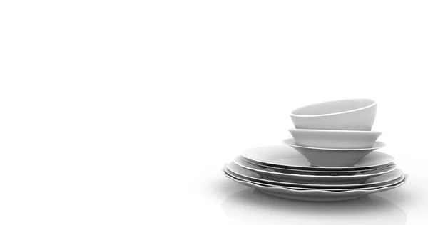 Pustego naczynia i szklanki — Zdjęcie stockowe