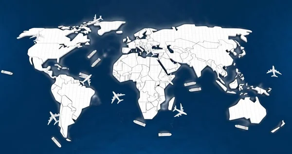 Mappa del mondo logistica . — Foto Stock
