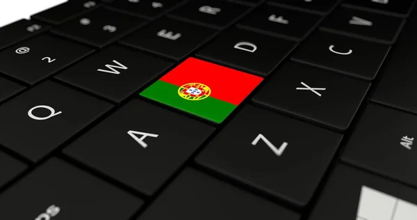 Fechar o botão da bandeira de Portugal — Fotografia de Stock