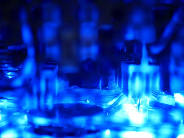 Abstrait Lumière Bleue Électronique — Photo