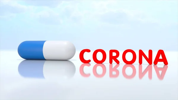 Läkemedelskapsel Mot Koronavirus Konvertering — Stockfoto