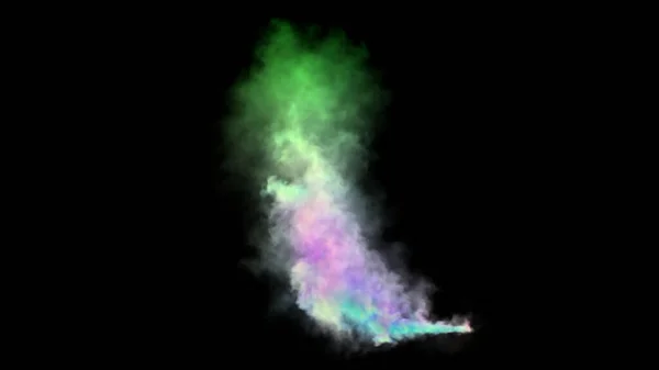 Красочный Дым Изолирован Черном Фоне Рендеринг — стоковое фото