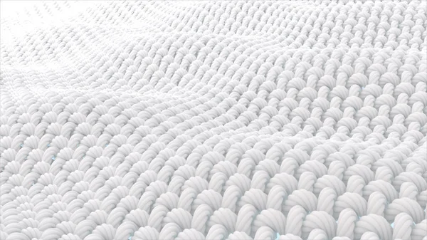 在水下关闭织物纤维 螺旋面纤维 表面是一个波浪 3D渲染 图库图片