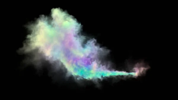 色彩艳丽的烟雾在黑色的背景上隔离 3D渲染 免版税图库图片