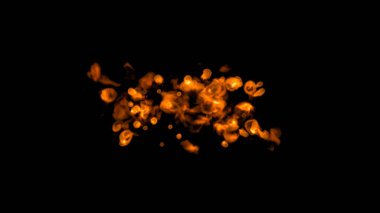 Yayılan alev küçük bir mantardı. Ve sonra havada süzülen bir aleve dönüştü. Videonun sonuna Alpha Mtte de dahil. 3d oluşturma.