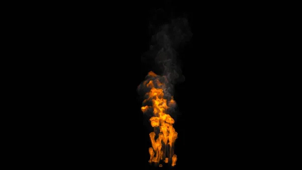 蔓延开来的火焰是一个小蘑菇 然后变成了漂浮在空气中的火焰 视频结束时包括阿尔法 3D渲染 免版税图库照片