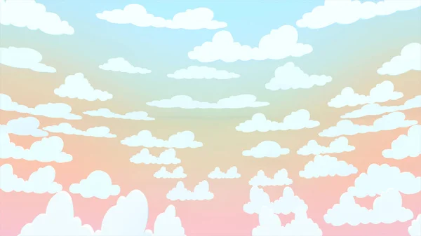 Cielo Nubes Color Pastel Estilo Limpio Anime Diseño Papel Arte —  Fotos de Stock