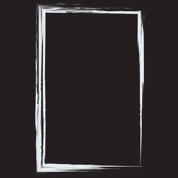 Cadre élément de décoration isolé pour la conception blanche sur un fond noir vecteur de style shabby — Image vectorielle