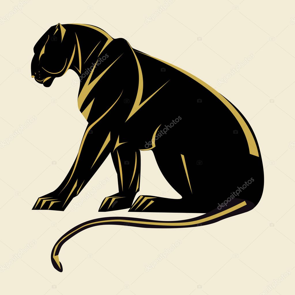 Panther Art abstract illustration isolated on white background vector